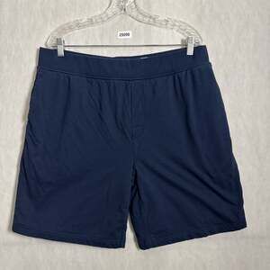 Dude Robe Men's Size L/XL Dark Blue Terry Lined Drawstring Sweat Shorts
